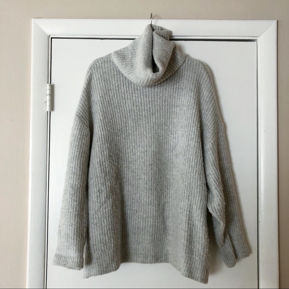 zara grey turtleneck sweater